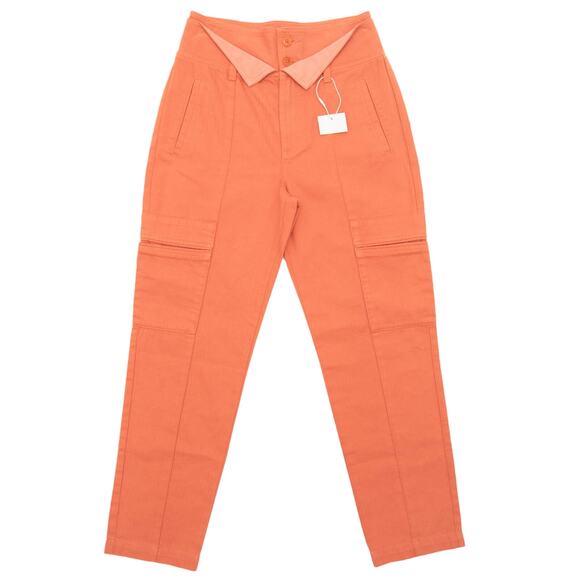 Joie Burnt Orange High Rise Double Waistband Cargo Pants Size 4 - Picture 1 of 9